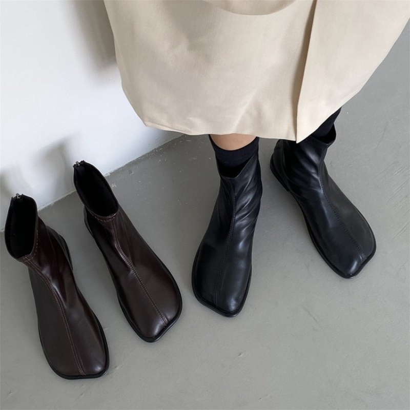 Korean Lifestyle Aesthetic - Женские осенние ботинки из натуральной кожи